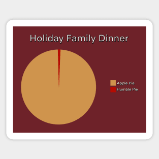 Holiday Family Dinner Pie Chart - Does Your Family Need More Humble Pie? Sticker